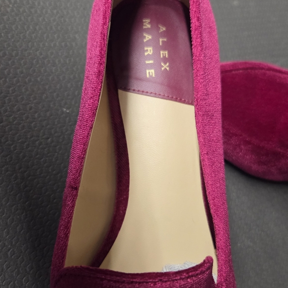 Alex Marie Velvet Loafers in Rich Pink - Picture 3 of 5